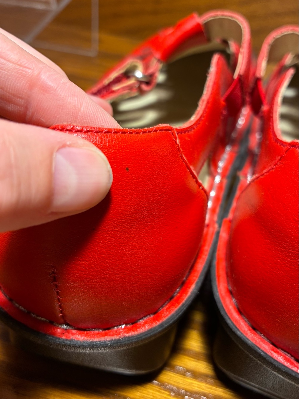 Alegria Pesca Tomato Red Leather Fisherman Sandals EU 37 US 7-7.5 - Picture 15 of 16